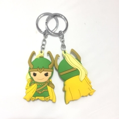 The Avengers Loki Movie Cosplay Cartoon Soft Plastic Anime Pendant Keychain