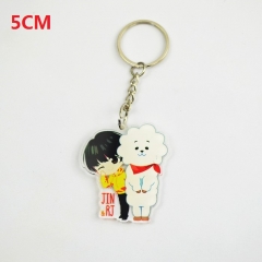 K-POP BTS Bulletproof Boy Scouts JIN Pendant Key Ring Acrylic Cute Keychain