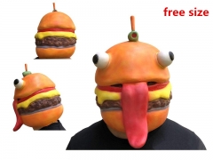 Hot Fortnite Game Durr Burger Latex Cosplay Mask