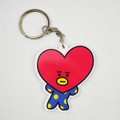 K-POP BTS Bulletproof Boy Scouts Pendant Key Ring Cartoon Kawaii Anime Acrylic Keychain Surrounding Gift