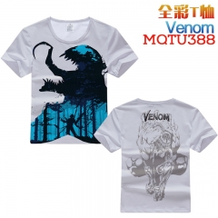 Venom Cosplay Cartoon Print Anime Short Sleeves Style Round Neck Comfortable T Shirts