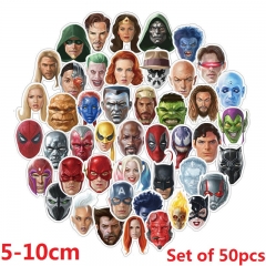 50pcs/set Marvel Comics Super Hero The Avengers Movie Decoration Kawaii Anime Stickers