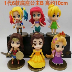 Disney Princess Marvel Hero Cartoon Model Toys Statue Anime PVC Figure (6pcs/set)