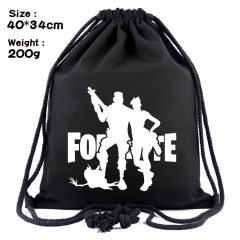 Fortnite Game Fashion Backpack Pocket Anime Canvas Drawstring Bag