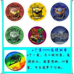 Harry Potter Movie Cosplay Cartoon One Side Anime Brooch Pin (6pcs/set)