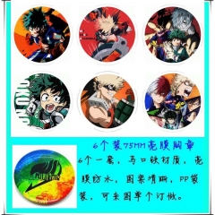 Boku no Hero Academia / My Hero Academia Cosplay Cartoon One Side Anime Brooch Pin (6pcs/set)