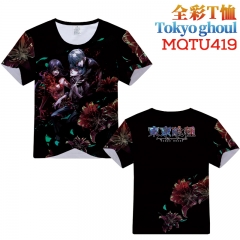 Tokyo Ghoul Cosplay Cartoon Print Anime Short Sleeves Style Round Neck Comfortable T Shirts