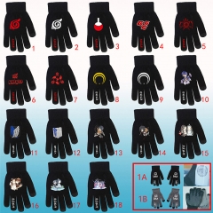 18 Design 2 Colors Cartoon For Winter Warm Anime Gloves