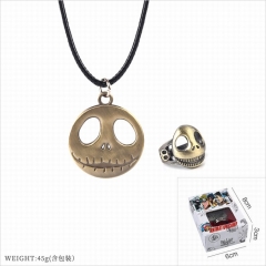 Nightmare Before Christmas Cosplay Cartoon Decoration Finger Anime Ring+Necklace