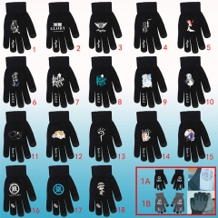 18 Design 2 Colors Cartoon For Winter Warm Anime Gloves
