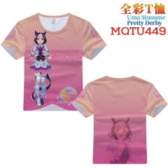 Uma Musume Pretty Derby Cosplay Cartoon Print Anime Short Sleeves Style Round Neck Comfortable T Shirts
