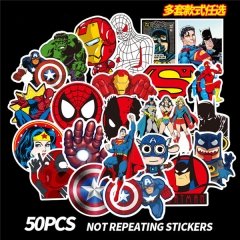 Marvel Super Hero The Avengers Kawaii Stickers Waterproof Stickers 50PCS/set