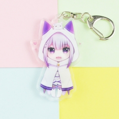Re: Zero Kara Hajimeru Isekai Seikatsu Cosplay Cartoon Cute Keyring Acrylic Anime Keychain