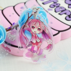 Hatsune Miku Cosplay Cartoon Cute Keyring Acrylic Anime Keychain