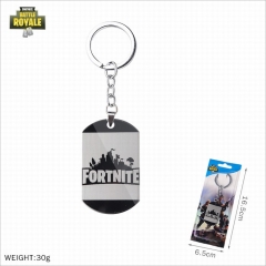 Game Fortnite Stainless Steel Military Plate Cosplay Keychain