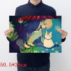 Natsume Yuujinchou Printing Cartoon Placard Home Decoration Retro Kraft Paper Anime Poster