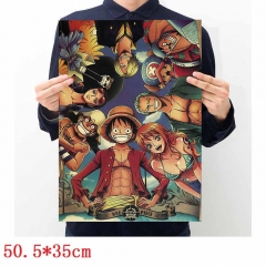 One Piece Printing Cartoon Placard Home Decoration Retro Kraft Paper Anime Poster