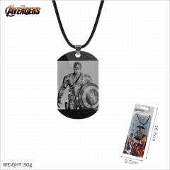 The Avengers Captain America Stainless Steel Military Plate Cosplay Necklace