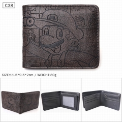 Super Mario Bro Cartoon Coin Purse PU Leather Fashion Anime Short Wallet