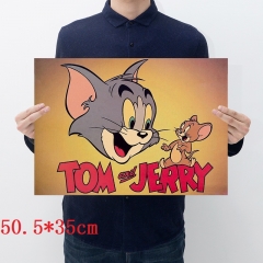 Tom and Jerry Cartoon Placard Home Decoration Retro Kraft Paper Anime Poster