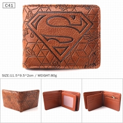 Superman Cartoon Coin Purse PU Leather Fashion Anime Short Wallet