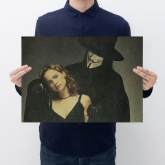 V for Vendetta Movie Placard Home Decoration Retro Kraft Paper Anime Poster