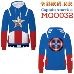 Captain America Movie Cosplay Print Sweatshirt Women Men Long Sleeves Anime Hoodie