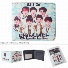 K-POP BTS Bulletproof Boy Scouts Colorful Cosplay PU Leather Wallet Bifold Short Coin Purse