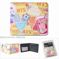 K-POP BTS Bulletproof Boy Scouts Colorful Cosplay PU Leather Wallet Bifold Short Coin Purse