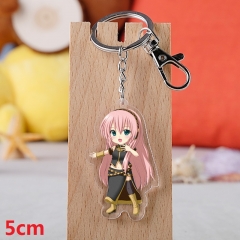 Vocaloid Megurine Luka Cartoon Pendant Key Ring Transparent Anime Acrylic Keychain