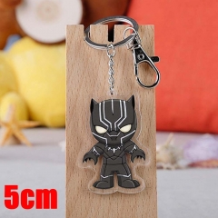 Marvel Comics Black Panther Movie Pendant Key Ring Transparent Anime Acrylic Keychain