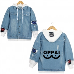 2 Colors One Punch Man Cosplay Cartoon Unisex Casual Anime Denim Jacket