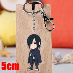 Naruto Uchiha Sasuke Cartoon Pendant Key Ring Transparent Anime Acrylic Keychain