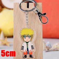 Naruto Namikaze Minato Cartoon Pendant Key Ring Transparent Anime Acrylic Keychain