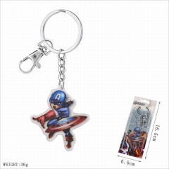 Captain America Movie Cosplay Cartoon Decoration Key Ring Pendant Acrylic Anime Keychain