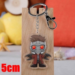 Marvel Comics Guardians of the Galaxy Star-Lord Movie Pendant Key Ring Transparent Anime Acrylic Keychain