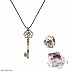 Harry Potter Movie Cosplay Cartoon Decoration Stainless Steel Necklace+Ring