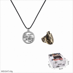 Dragon Ball Z Cosplay Cartoon Decoration Stainless Steel Necklace+Ring