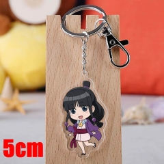 Ace Attorney Maya Fey Cartoon Pendant Key Ring Transparent Anime Acrylic Keychain