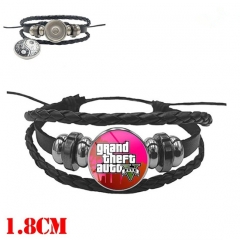 Grand Theft Auto V Hand Knitting Bangles Cosplay Bracelet Fashion Cool Black Anime Bracelet