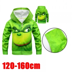 The Grinch Movie 3D Print Casual Hoodie Long Sleeve Zipper Hooded For Kids