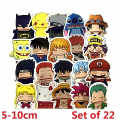 22pcs/set Japanese Manga Cartoon Waterproof Decoration Kawaii Anime PVC Stickers