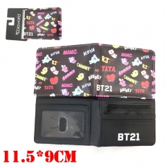 K-POP BTS BT21 Bulletproof Boy Scouts PU Leather Wallet