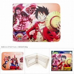 One Piece Cosplay Cartoon Colorful Purse Anime Short Folding Wallet