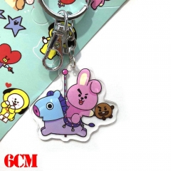 K-POP BTS Bulletproof Boy Scouts BT21 Cartoon Pendant Key Ring Anime Acrylic Keychain