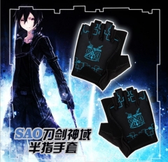Sword Art Online Cartoon Surrounding Winter Cosplay Anime Half Finger Gloves