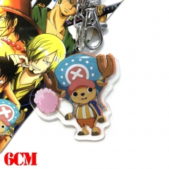 One Piece Chopper Cartoon Pendant Key Ring Anime Acrylic Keychain