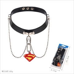 Superman Movie Cosplay For Girls Decoration Leather Anime Necklace