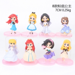 Disney Princess Character Movie Csoplay Cartoon Collection Toys Statue Anime PVC Figures (8pcs/set)