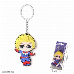 Captain Marvel Movie Cosplay Two Sides Soft Plastic PVC Keychain